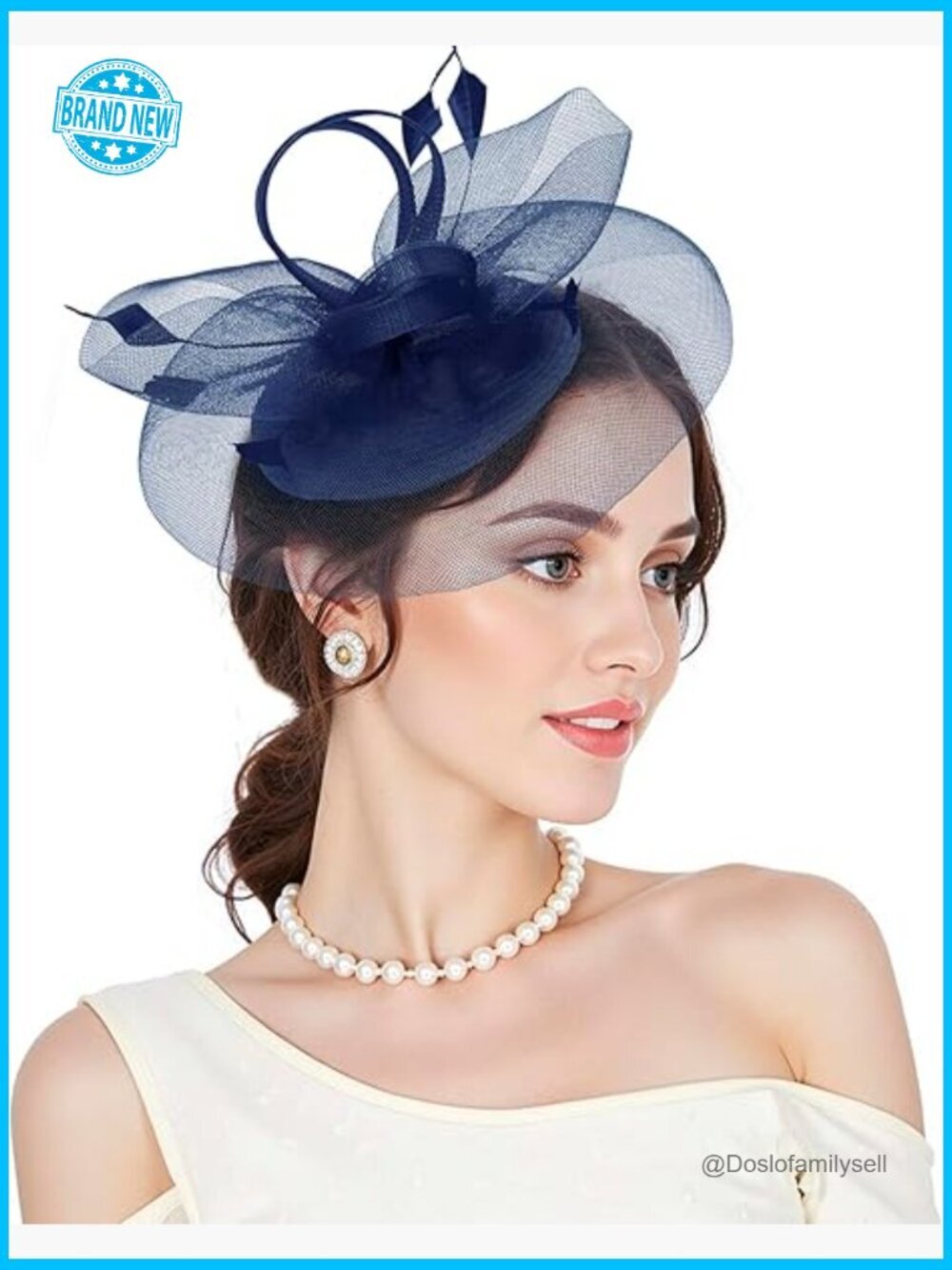 Elegant Fascinator Derby Hat with Feather Hair Clip for Wedding Tea Party Church